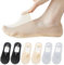 AYPOW 6 Paar Damen Füßlinge - Ultraleichte Atmungsaktive Low Cut Liner & Schnitt Unsichtbare Socken mit Rutschfest Silikon, Ballerina Socken für Loafer Flache Schuhe