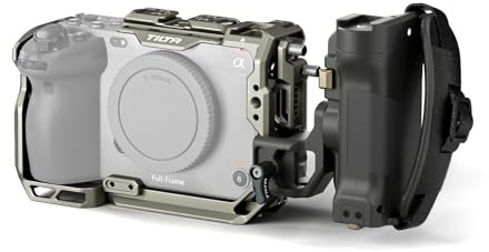 Tilta FX3 FX30 Cage, kompletter Kamerakäfig kompatibel mit Sony FX3/FX30 Lightweight Kit mit HDMI-Kabelklemme und Linke Seite Advanced Power Handle - Titanium Grau TA-T16-B-TG