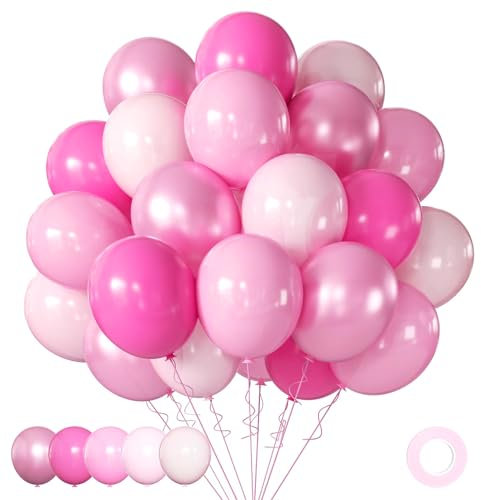 Palloncini Rosa Palloncini Rosa Metallizzati, 60 Pezzi 30 cm Palloncini Rosa Cromati Palloncini Rosa Baby Palloncini in Lattice Rosa Scuro per Compleanno Matrimonio Baby Shower Decorazione