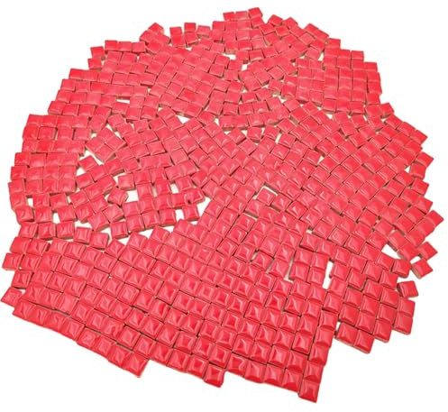 Lot de 500 carreaux de mosaïque carrés en céramique - 500 g - 1 x 1 cm - Pour les amateurs de projets de mosaïque et de décoration d'intérieur - Rouge