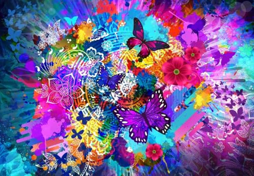 Puzzle 1000 Teile - Flowers and Butterflies