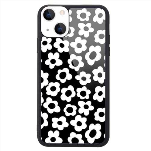 MAYCARI Case for iPhone 11 Black Flower for Children Women, Hard Back Cover with Cute Floral Pattern Design Soft TPU Bumper Protective Phone Case for iPhone 11