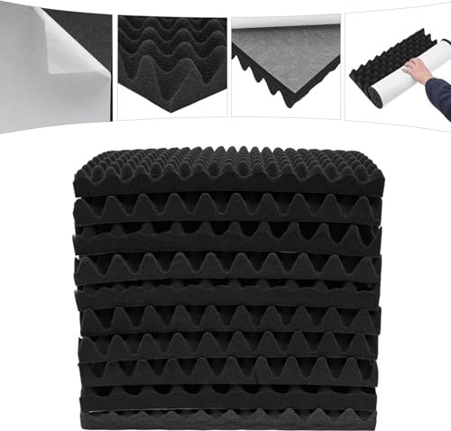 Akustikschaumstoff Akustikpaneele 10 Stück, Akustikschaumstoff Selbstklebend 50X50X 5cm, Dämmung Schaumstoff zum gaming zimmer - Schallschutz wand im musikstudio - Acoustic foam - Echo absorber