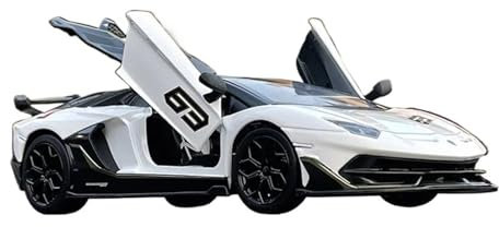 NALora Motorfahrzeuge Replika Auto 1/24 Für Lamborghini Aventador SVJ 63 Legierung Modell Auto Modell Diecast Metall Racing Auto Geschenke Sammeln Originalgetreue Nachbildung (Color : White)