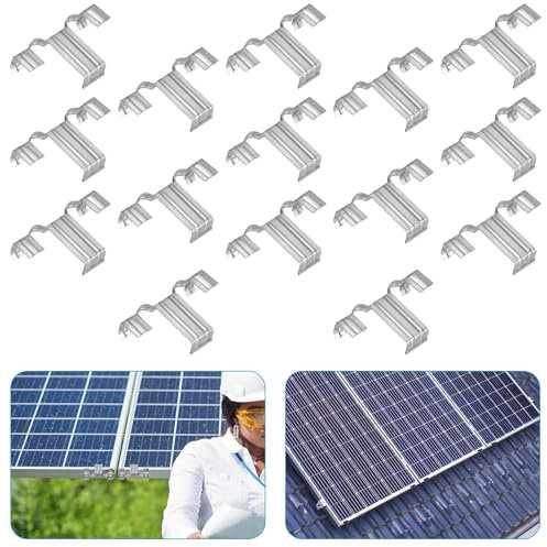 Solarpanel Wasserablauf Clip 15 Stück Solarpanel Schlammentfernungclip Reinigungsclips Edelstahl PV Module Reinigungsclips Entwässerung Clip 30mm für Wasserablauf Reinigungs