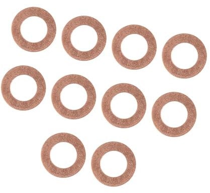 TUCKBOLD 10pcs 10 X 18 X 1mm Copper Tone Engine Oil Crush Flat Washer Gaskets Automotive Parts