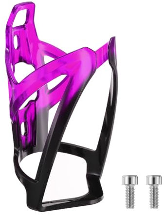 sourcing map Bike Water Bottle Holder 5.2 PC Universal Bicycle Bottle Cages Ultralight Cycling Hydration Brackets with Screws for MTB Mountain Road Gravel, Black Purple