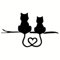 Katzen Autoaufkleber Liebe Freundschaft Auto Aufkleber Wasserfest Vinyl Decals Autoaufkleber Dekoration Wasserdicht Sticker Tier Herz (Schwarz)