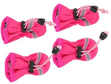 Milisten Set di 4 Scarpe Protettive per Cani Stivali da Pioggia per Cani Non Domestici Stivali per attività Allaperto