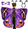 Tacobear Déguisement Papillon Enfant Fille Ailes de Papillon avec Masque Serre-tête Cape Papillon Costume de Papillon Deguisement pour Halloween Carnaval Noël Cosplay (Violet)