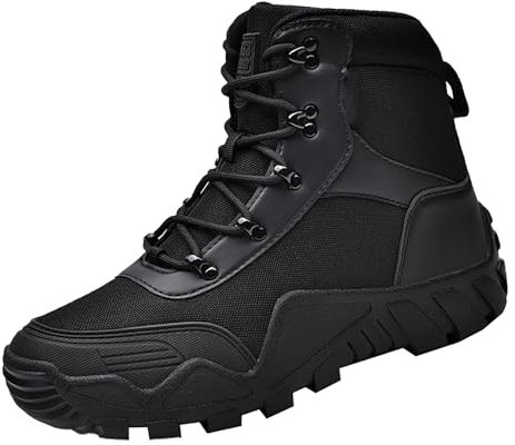 Herren Schuhe 43 Neu Feld Tatsächlichen Stiefel Männer der Arbeitskleidung Wüste Stiefel Fahrrad Schuhe Herren Rennrad (Black, 46)