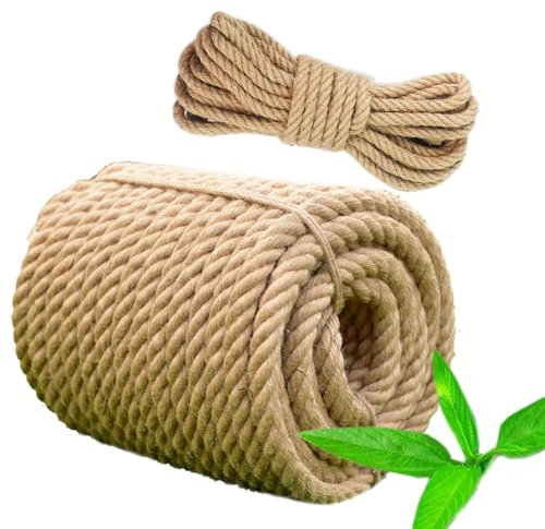 Tread star, Corde en jute naturelle pour jardin, Tug of War, Barrière à main, corde fabriquée (20 mm à 10 m)