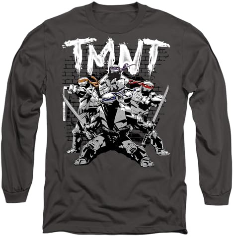 TMNT TMNT Team Mens Long Sleeve T Shirt, Charcoal, XX-Large