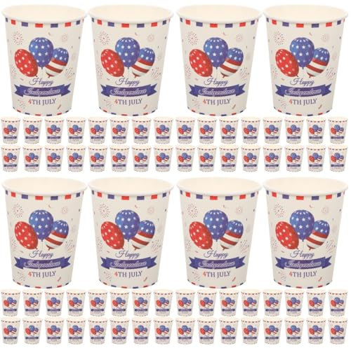 FRCOLOR 192stücke Papierbecher Für Unabhängigkeitstag Praktische Pappbecher Mit Patriotischem Design Für Partys Und Feiern Stylische Und Umweltfreundliche Lösung