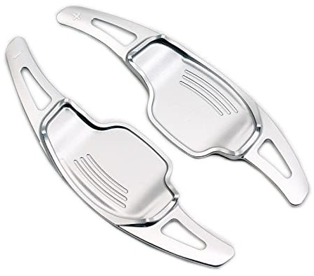 Naojino Kompatibel Mit Chevrolet Für Camaro 2012 2013 2014 2015, Aluminium-Auto-Lenkrad-Schaltwippen-Verlängerung, Legierungs-Aufkleber-Dekoration, 2 Stück Lenkrad Schaltpaddel(Silver)