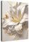 WENGTIAO Weiß Gold Lilien Blumen Leinwand Bilder Kunstdrucke Gerahmtes Bild Aesthetic Weiß Geblümt Malerei Wandbilder auf Leinwand Wohnzimmer Schlafzimmer Wanddeko 30x40 cm