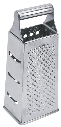 Equinox 517705 Rape mit 4 Seiten aus Edelstahl – Käsereibe aus Edelstahl, 4 Seiten mit rutschfester Unterseite, 24 cm – Manueller Gemüseschneider, vielseitig: Karotte, Parmesan, Knoblauch, Zest
