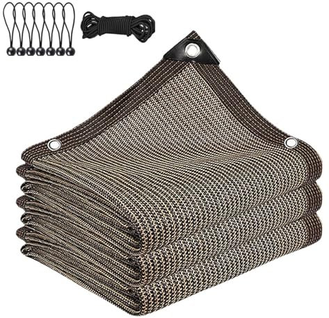 Red de sombreado, red de protección solar, 2 x 3 m, invernadero de jardín, red de sombra con ojales, 90 % de tasa de sombreado, resistente a los rayos UV, toldo para jardín y plantas exteriores, con