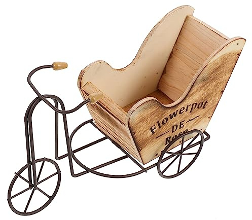 HANABASS Vintage Iron Bicycle Flowerpot Plant Stand for Indoor Rustic Decor Bike Cart Planter Holder for Home Desktop