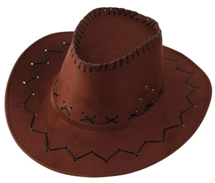Nlaayong Cowboyhut für Kinder, Westernhut für Jungen und Mädchen, breite Krempe, Filz-Fedora-Jazz-Hut, Oktoberfest