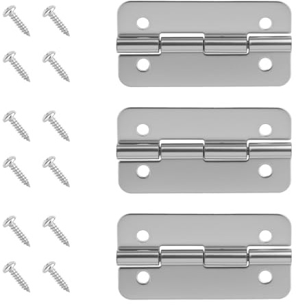 Goktvai 3 Edelstahl-Kühlschrank-Scharniere für Igloo-Kühlboxen, Gefrierschrank-Scharniere mit 12 Schrauben Ersatzteile Camping-Kühler-Zubehör für Igloo 50-165 QT