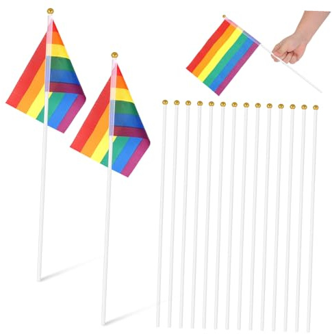 HYTROVE 50 Pezzi Aste per Bandiere in Plastica da 40 Cm, Kit Portabandiera Portatile e Riutilizzabile, Asta Liscia Decorativa per Eventi Sportivi e Feste All’aperto
