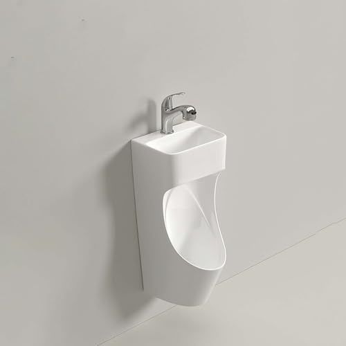 MOCHAMIK Wandmontiertes Urinal mit auslaufsicherem Wasserhahn für Männer, perfekt für gewerbliche und öffentliche Toiletten, platzsparende Lösung für Badezimmer