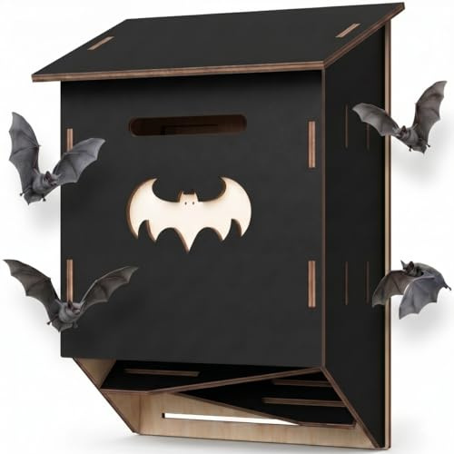 Boîte à chauve-souris en bois avec système à 3 chambres pour une meilleure installation - Kit de bricolage - Facile à monter et à installer - Résistant aux intempéries pour le jardin et le mur de la