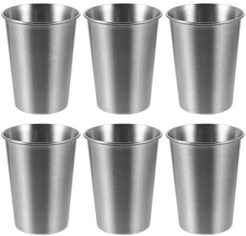 TOYANDONA 6pièces Lot Gobelets Empilables Acier Inoxydable Réutilisables Petits Gobelets Portables pour Maison Camping et Café