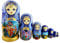 Winterworm Lot de 7 poupées russes traditionnelles en bois émaillé bleu doré pour enfant