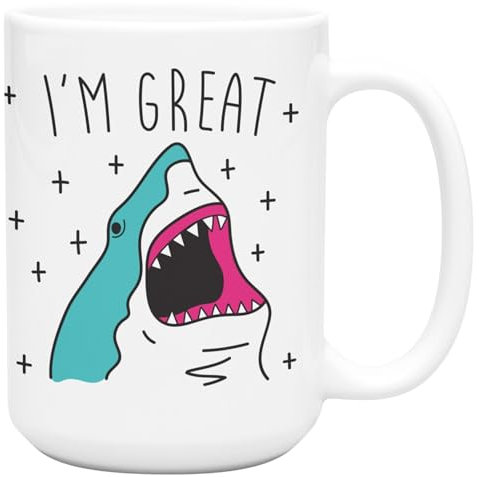 LookHUMAN I'm Great (Shark) White 15 Ounce Ceramic Coffee Mug