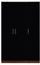 Reflect - 3 Door PLAIN Wardrobe with 4 Shelves and Handing Rail for Bedroom (H: 180cm x W: 113cm x D: 47cm) (Black Gloss/Walnut)