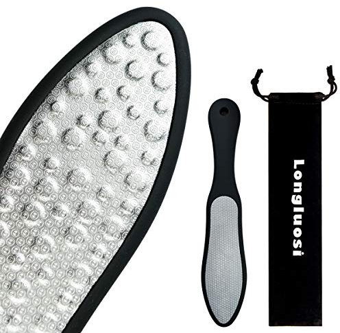 Longluosi Lima de Pies Premium de Corte Láser. Raspador Corneal De Doble Faz.Archivo De Pie De Acero Inoxidable Con Plástico ABS. Limpiador Pies para Spa y Pedicura. Elimina las Pieles Muertas