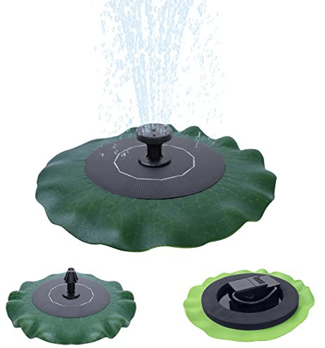 Aufun 1.4W Solar Springbrunnen, Lotusblatt Teichpumpe Brunnen Solarpumpe Fontäne für Gartenteiche, Fisch-Behälter, Garten Springbrunnen Wasserspiel Dekoration