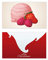 Weihnachtskarte Strawberry Grape Pink Ice Cream Ball Holiday Merry Christmas Vintage-Nachricht