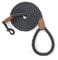 Mile High Life Dog Leash | Braided Cotton Rope Dog Leashes with Leather Tailor Tip | 5 Feet Dog Leash w Heavy Duty Metal Clasp | Wedding Dog Leash (Dark Grey, 60 Inches)