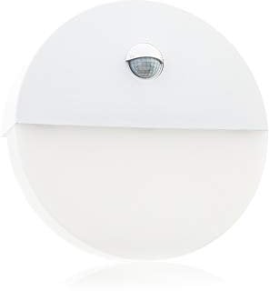 HUBER LED Wandlampe mit Bewegungsmelder 140° 10W, 600lm I IP54 geschützte LED Außenleuchte mit Bewegungssensor I Wandleuchte innen, rund, weiß