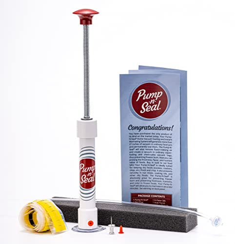 Sean Food Vacuum Sealing System, Manual Hand Powered, Black Plastic Foam, Seals Jars, Bags, Bowls, No Batteries Required