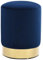 vidaXL Hocker Fassform Polsterhocker Sitzhocker Schemel Samthocker Pouf Sitzpouf Velour Fußhocker Rund Blau Golden Samt 28 x 36 cm Metall