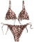 ZAFUL Damen Gepolstert Bikini Set, Einfarbig Bikini Badeanzug mit Dreieck Cup Spaghetti-Träger (Braun-A, S)