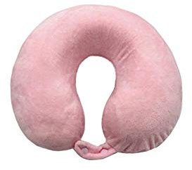 Reisekissen 360 °Stützfunktion Nackenkissen,Memory Foam U-förmiges Kissen NAP Flugzeug Reisekissen Fahrhalskissen Büro NAP Kissen-Rosa