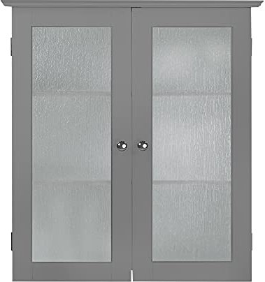 Teamson Home Badezimmer Connor Wandschrank Mit 2 Glastüren Grau EHF-581G