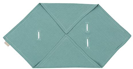 KraftKids Decke für Babyschale in Musselin nilblau, 75 x 75 cm große Baby-Decke, luftige und praktische Musselin Decke für heiße Tage im Sommer