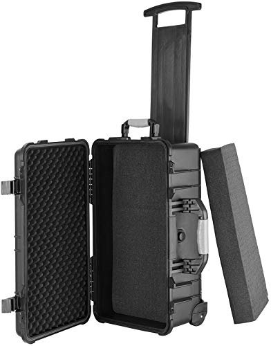 TecTake® Valise à roulettes avec Protection en Mousse pour Appareil Photo, caméra & Accessoires ou Outils, Boite étanche, avec œillets pour Cadenas, Résistante aux Chocs, poussière & Eau