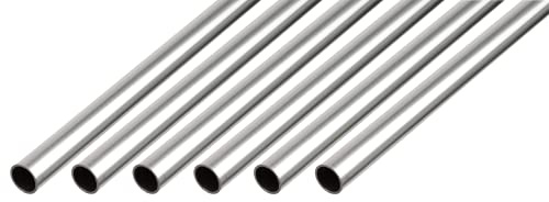Alberts 497828 Rundrohr | Aluminium, natur | 1000 x 15 x 1 mm | 6er Set