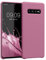 kwmobile Hülle kompatibel mit Samsung Galaxy S10 Plus / S10+ Hülle - Silikon Handy Case - Handyhülle weiche Oberfläche - kabelloses Laden - Dark Rose