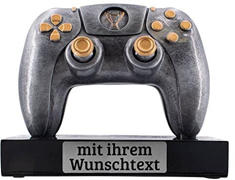 Deitert Esports Pokal mit Gravur, Gaming Controller mit Wunschtext, Gamer Deko, Trophäe mit Gaming-Emblem nach freier Wahl - individuelle und personalisierte Geschenkidee - Controller 5
