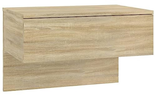 vidaXL Wand Nachttisch Hängend Nachtschrank Nachtkonsole Nachtkommode Schlafzimmer Schrank Kommode Wandschrank Hängeschrank Sonoma-Eiche Holzwerkstoff