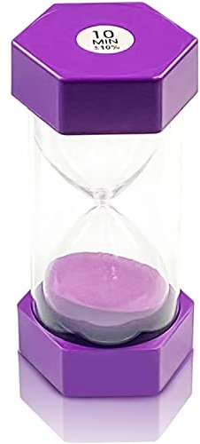 Sanduhr, Dekorative Sanduhr, Küchentimer, Sand Sanduhr, übergroße Sanduhr, Küchen-Timer-Uhr, Zeitmanagement für Kinder Schule, Büro, Haus Deko Spiel Requisiten, 10 Minuten, lila…