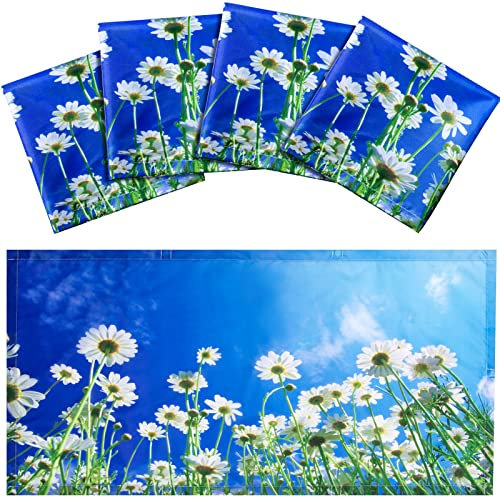 Hortsun 4 Pack Fluorescent Light Covers Fluorescent Ceiling Shade Panel Magnetic Light Cover Filters for Office Classroom Home Drop Ceiling, 4 x 2 Feet(Chamomiles)